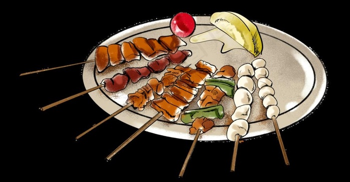 卡通免抠素材烧烤烤串盘子图片(2935x1616)psd模版下载