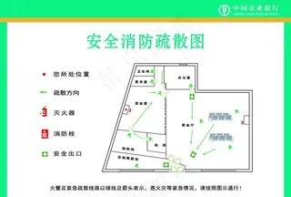 农业银行楼层消防疏散图图片
