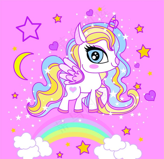 彩虹独角兽图片