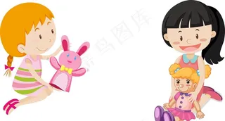 女孩玩玩具图片