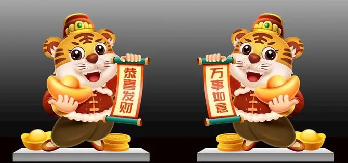 老虎 虎年门神 虎年堆头图片