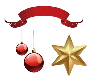 圆形铃铛 红色底抽 五角星图片