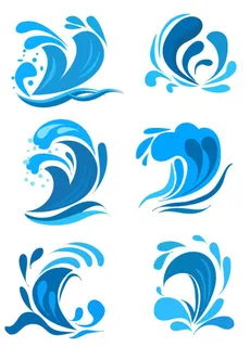 海浪 浪花 矢量 彩色素材图片 海浪 浪花 矢量 彩色素材图片