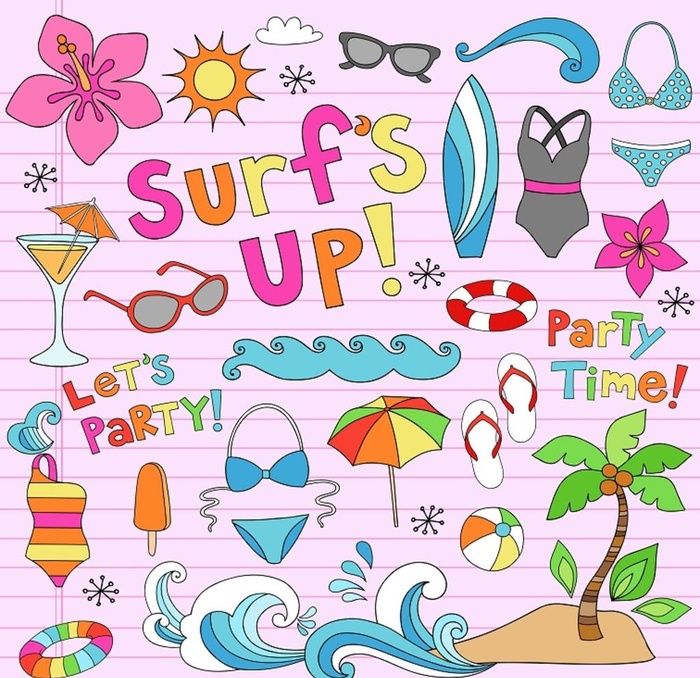 矢量手绘夏日元素图片