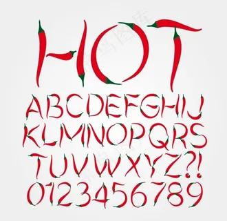 辣椒英文字母图片