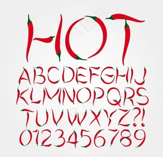 辣椒英文字母图片