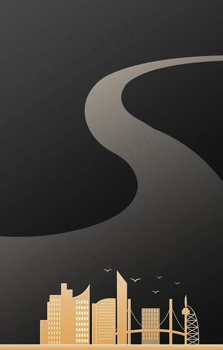地产建筑城市高端金色线条背景图片