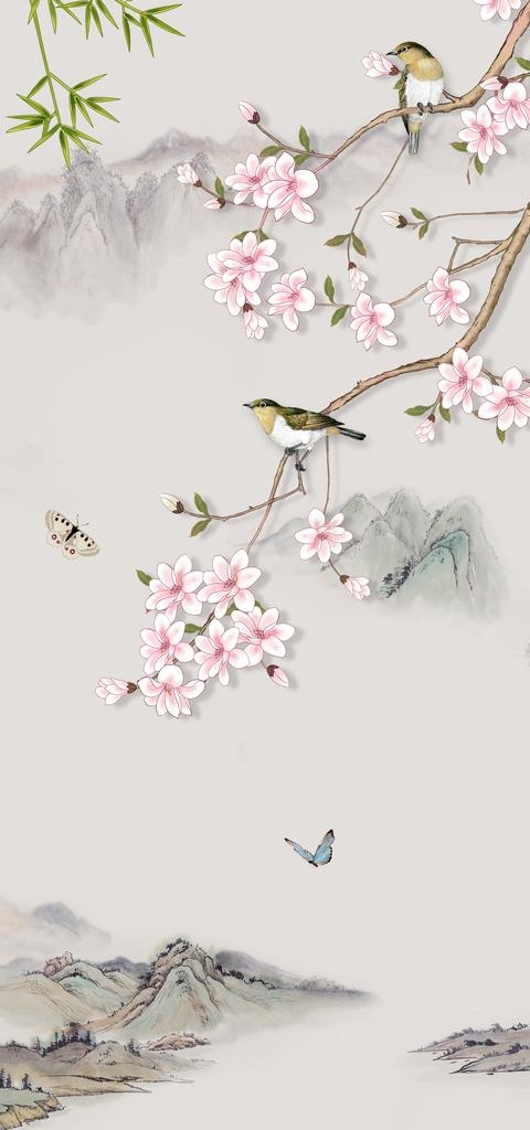 新中式工笔花鸟图片