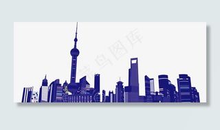 卡通彩夜景上海城市图片