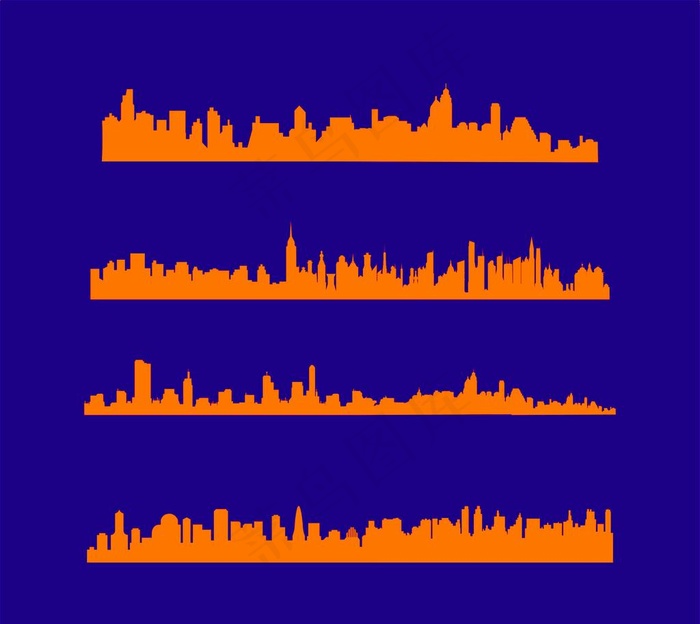 矢量城市建筑剪影  塔尖 地标图片