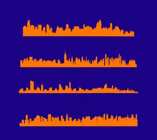 矢量城市建筑剪影  塔尖 地标图片