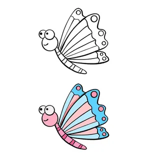 手绘儿童简笔画蝴蝶图片