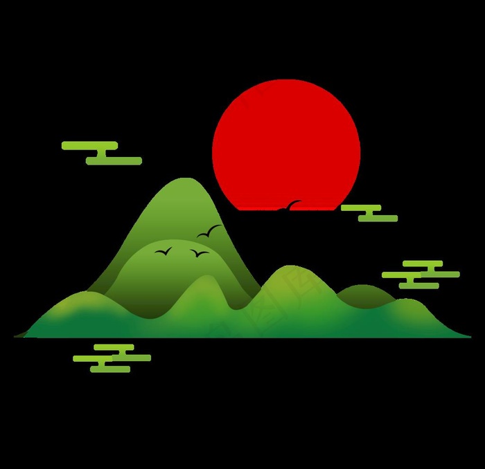 国潮风元素图片(2000x2000)psd模版下载