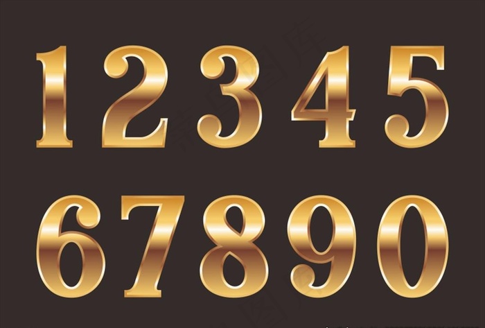 金色数字图片cdr矢量模版下载