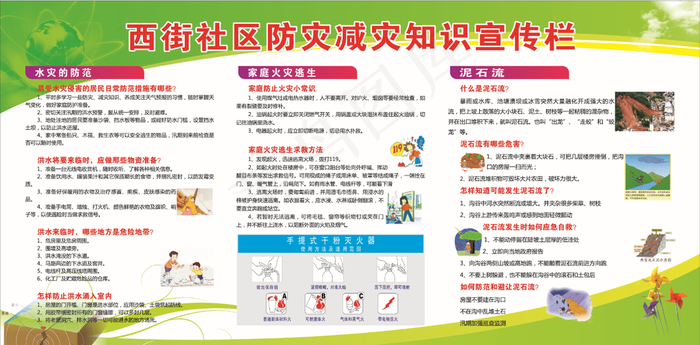 防灾减灾宣传栏图片cdr矢量模版下载