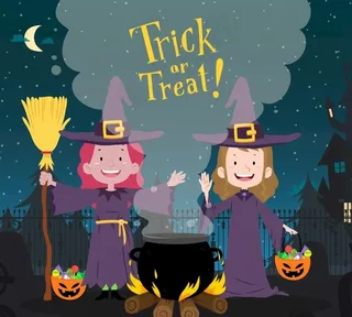 卡通万圣节女巫图片