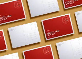品牌明信片样机图片