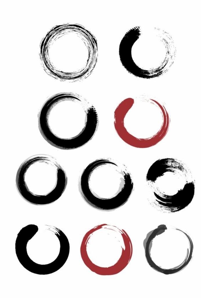 矢量圆圈水墨图片