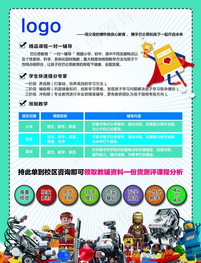 少儿机器人培训单页宣传单图片(2551X3437(DPI:300))psd模版下载