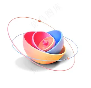 抽象半圆环绕几何体图片