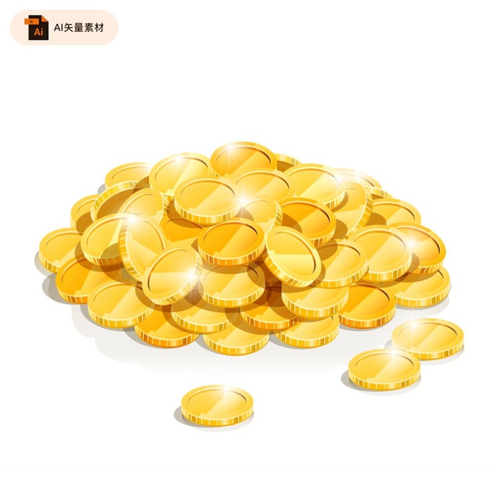 闪亮金币矢量素材图片