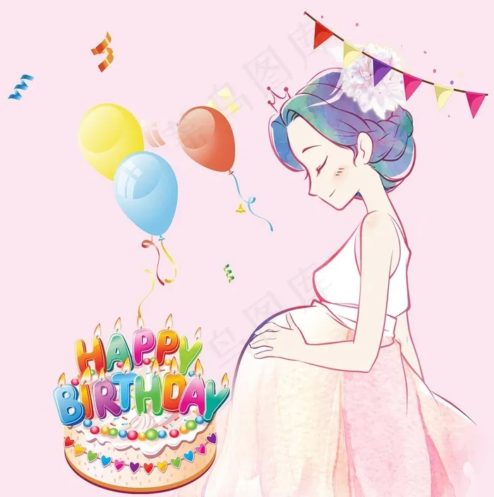 母婴海报孕妈派对生日海报 图片cdr矢量模版下载