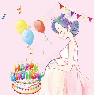 母婴海报孕妈派对生日海报 图片