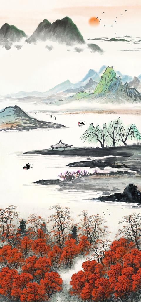 新中式江南风水画图片