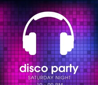 迪斯科派海报耳机图片