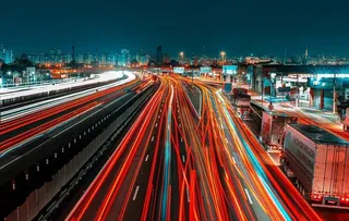 城市车流夜景图片