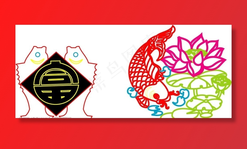 古代剪纸图片cdr矢量模版下载