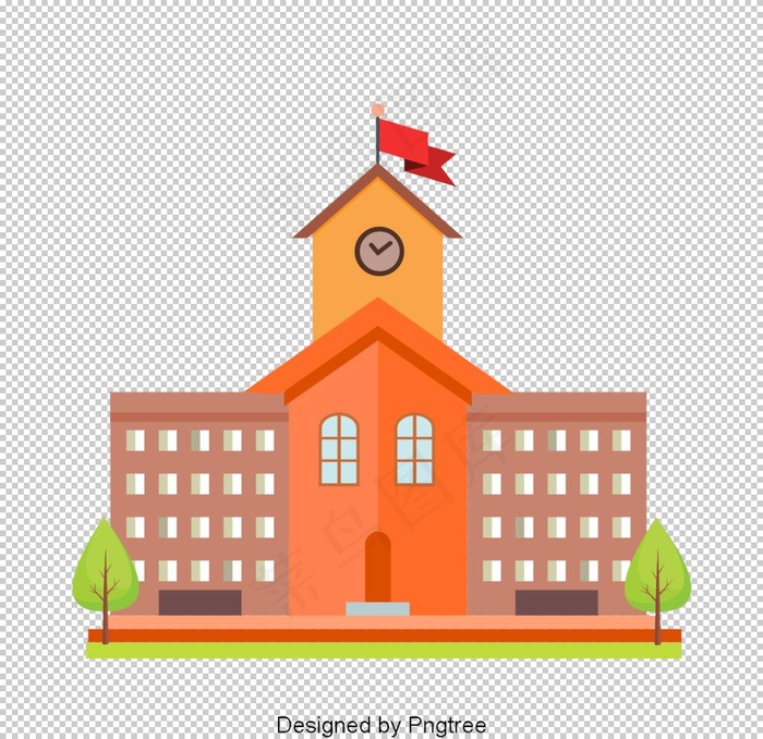 学校矢量插画卡通素材图片