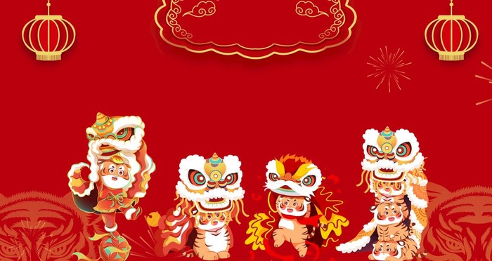 虎年插画新年吉祥海报图片(2880x1620)psd模版下载