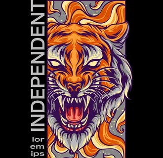 手绘猛虎海报图片