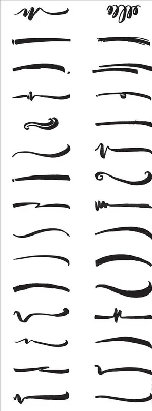 黑白矢量涂抹笔触图片