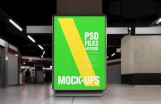 广告牌灯箱样机效果图图片