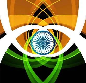 印度国旗三色波浪背景图片