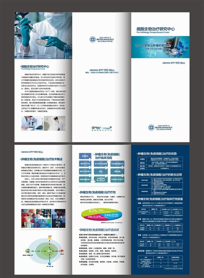 医疗细胞生物三折页图片cdr矢量模版下载
