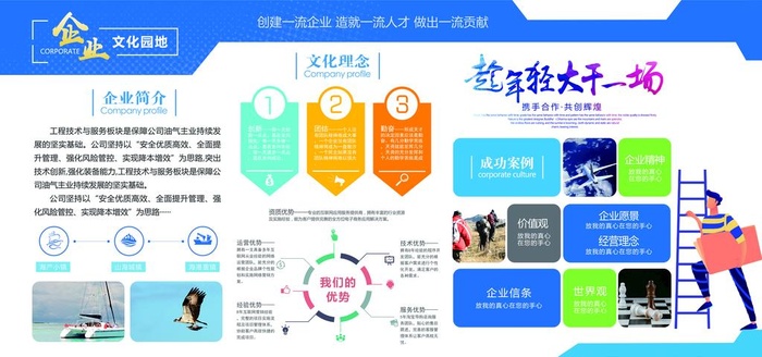 企业文化墙图片(7087x3543)psd模版下载