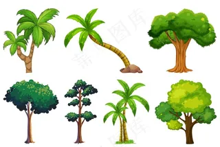 卡通热带树图片