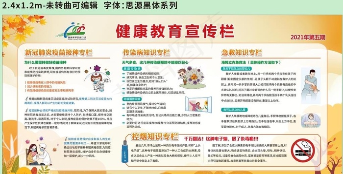 2021年第五期健康教育宣传栏图片cdr矢量模版下载