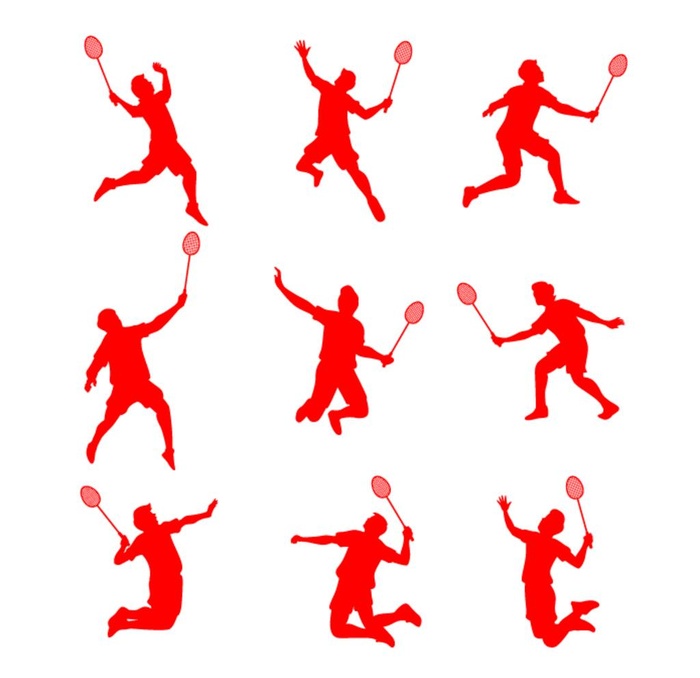 打羽毛球人物图片