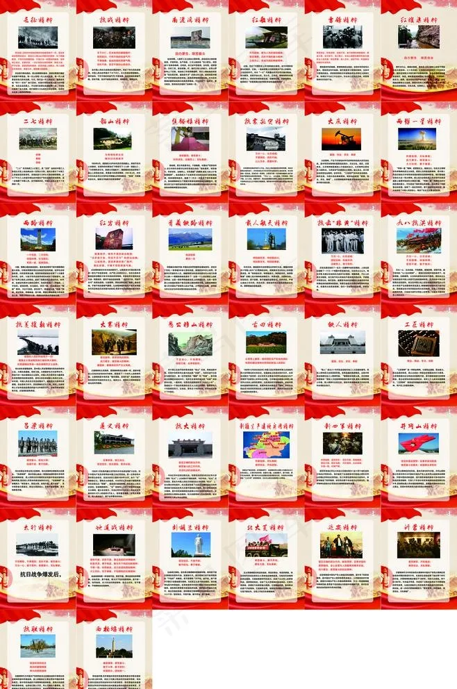 学习党史精神全套图片cdr矢量模版下载