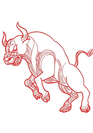 牛插画手绘线稿图片