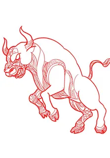牛插画手绘线稿图片 牛插画手绘线稿图片