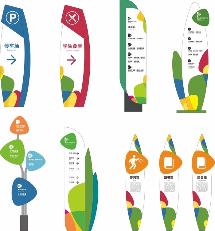 校园导视牌图片cdr矢量模版下载