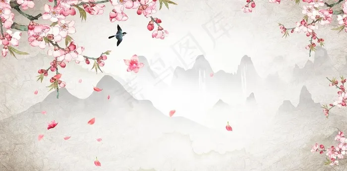 桃花图片psd模版下载