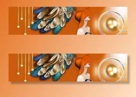 抽象羽毛美女立体几何床头画图片