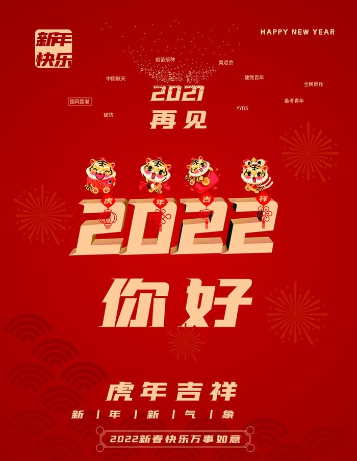 2022年新年虎年春节海报展板图片cdr矢量模版下载