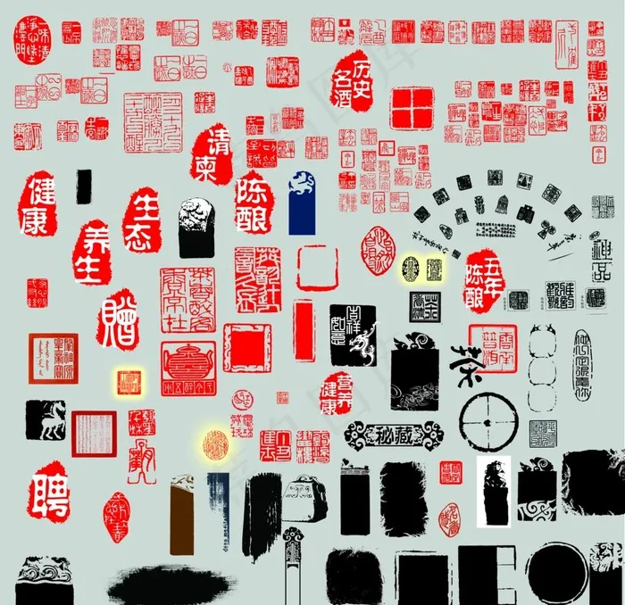 印章红色图片(3000x3000)psd模版下载